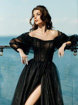 celestial Off the shoulder bustier evening dress