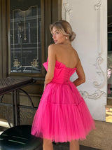 Barbiecore tulle tutu coctail dress mini