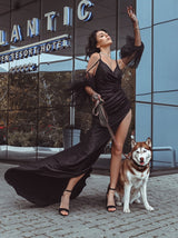 Emerald bodycon mermaid evening dress