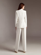Minimalist bridal pantsuit in crepe
