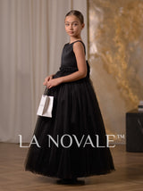 Elegant flower girl dress with rhinestone sash