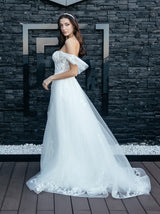 Botanic lace boho wedding dress