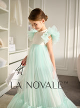 Rustic flower girl dress in mint green
