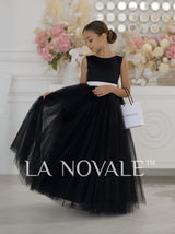 Retro inspired black and white flower girl dress