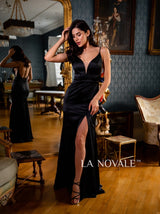 simple backless satin bridal gown