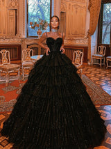 tiered skirt Sparkle ball gown dress