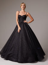 Sparkle wedding ball gown dress with pockets