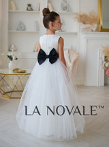 Simple white and black kids formal dress