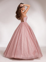 Sparkle ball gown dress with crystal sash