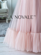 High waist boho flower girl dress with butterfly sleeves