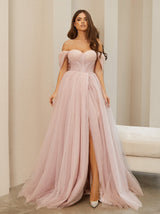 sparkle tulle evening dress