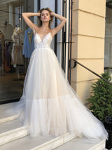 boho botanical wedding dress