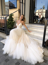 boho botanical wedding dress