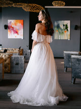 Botanic lace boho wedding dress