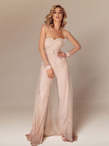 Formal event Jumpsuit set with belted robe