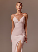 Deep V elopement pencil dress