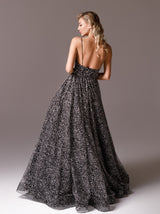 panel waist Sparkle Evening dress