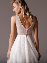 Sparkle champagne wedding dress