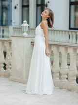 Greek goddess maternity Wedding Dress
