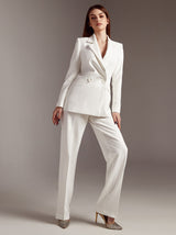 Minimalist bridal pantsuit in crepe