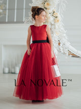 Kids elegant ceremony frock in maroon