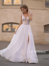 Silver White Sparkle Wedding Dress