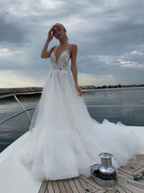 boho botanical wedding dress