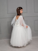 First Communion dress with beaded sash