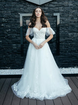 Botanic lace boho wedding dress