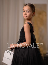 Elegant flower girl dress with rhinestone sash