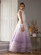Girls occasion dress with ombre tiered skirt
