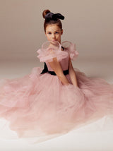 Junior bridesmaid dress with detachable train