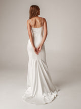 Cowl neck Satin mermaid wedding dress