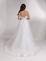 short sleeve Botanical Lace Bidal Gown