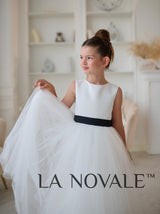 Simple white and black kids formal dress