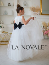 Simple white and black kids formal dress