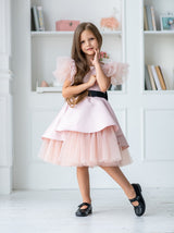 Blush tea party midi dress for girls