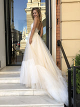 boho botanical wedding dress