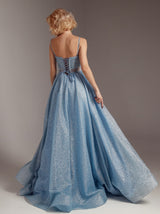 Lace up corset sparkle evening dress