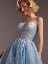 Silver Gray Corset Evening dress