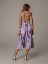 tie back flared bridesmaid dress
