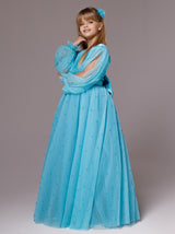 Modest velvet junior bridesmaid dress