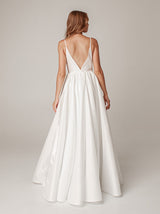 Staghetti straps illusion wedding dress