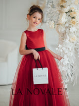 Kids elegant ceremony frock in maroon