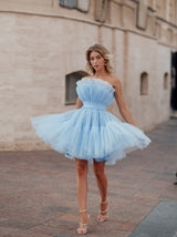 Barbiecore tulle tutu coctail dress mini