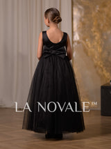 Elegant flower girl dress with rhinestone sash