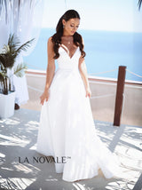 Simple minimalist panel waist wedding dress