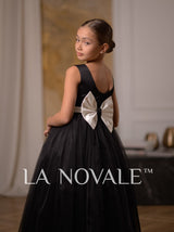 Retro inspired black and white flower girl dress