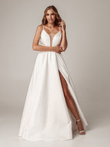 Staghetti straps illusion wedding dress