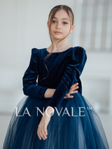 Kids modest formal frock for winter